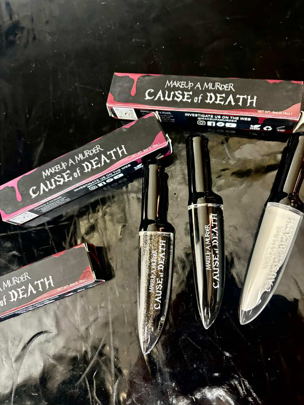 Liquid eye shadows makeup murder