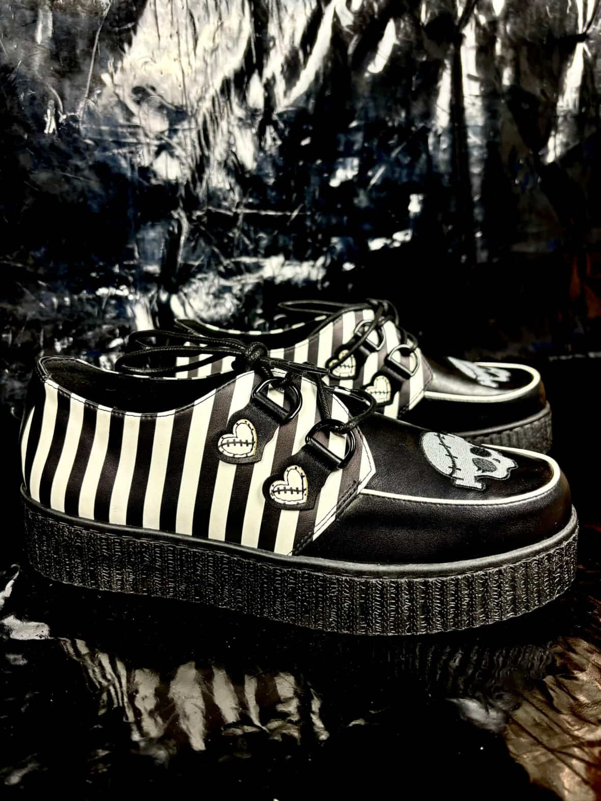 Zapatos creep frankiestein black and white