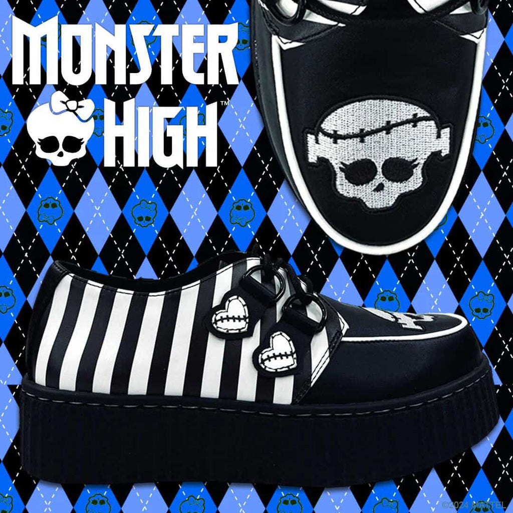 Zapatos creep frankiestein black and white