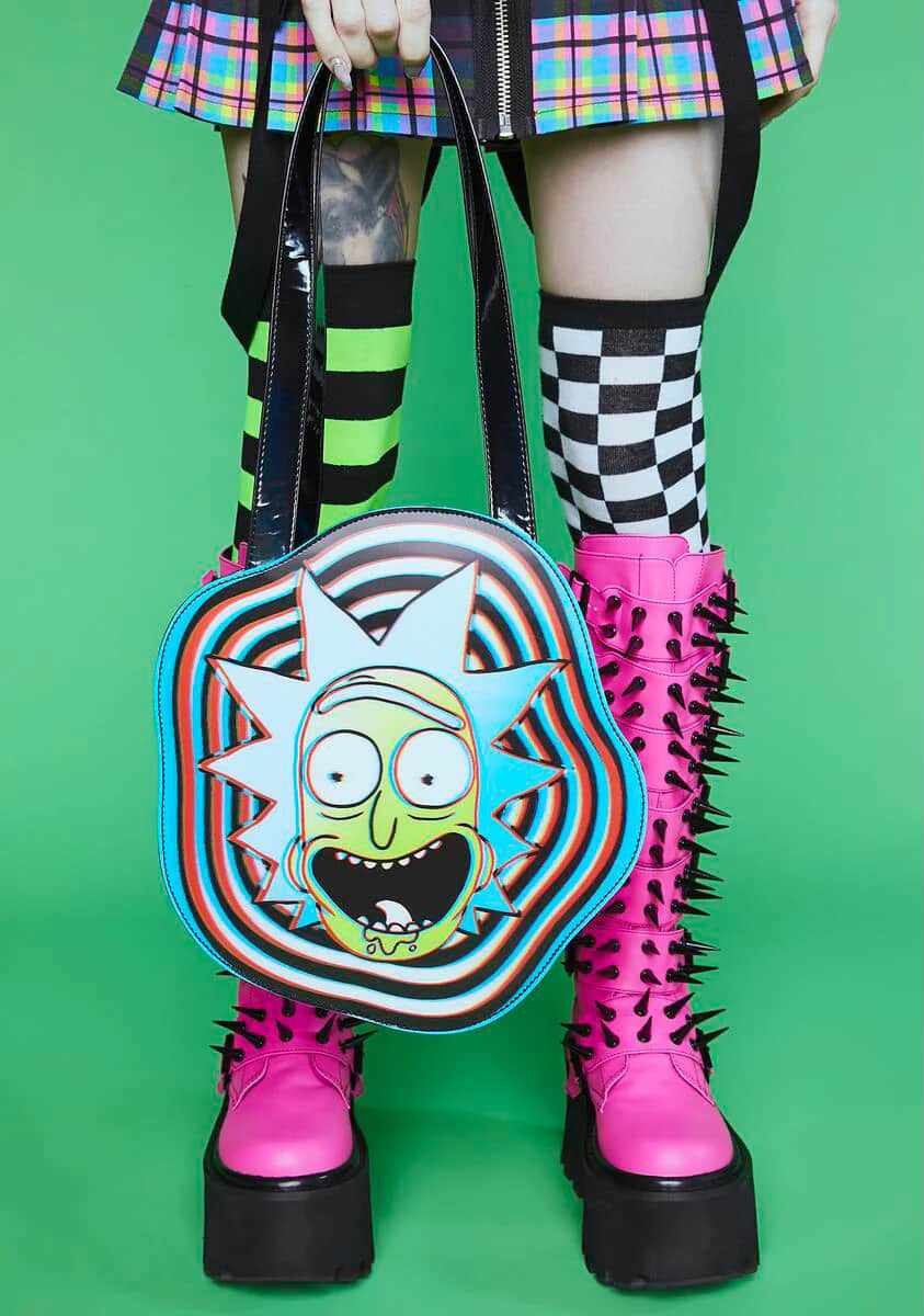 Cartera rock and Morty portal del tiempo