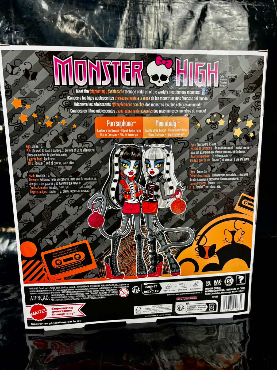 Muñeca Monster high- MEOWMELODY and PURRSEPHONE 🐈‍⬛😻